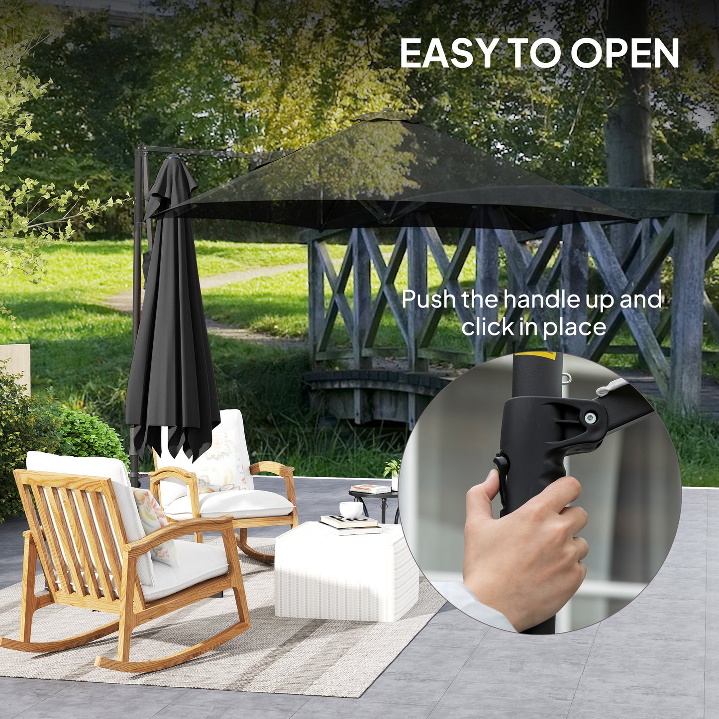 2.5m Rotating Cantilever Parasol