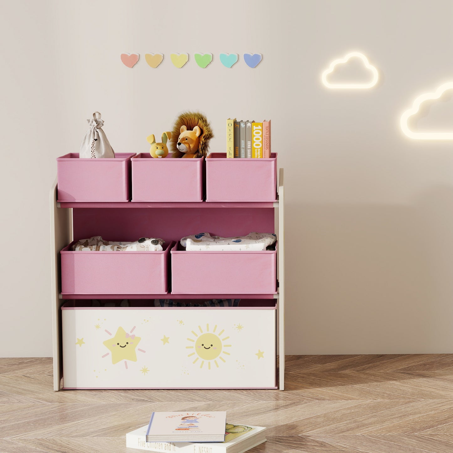 Kids Toy Storage Units, 3-Tier Toy Organiser Shelf