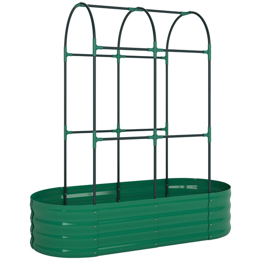 Galvanised Raised Garden Bed with Arched Trellis (1)