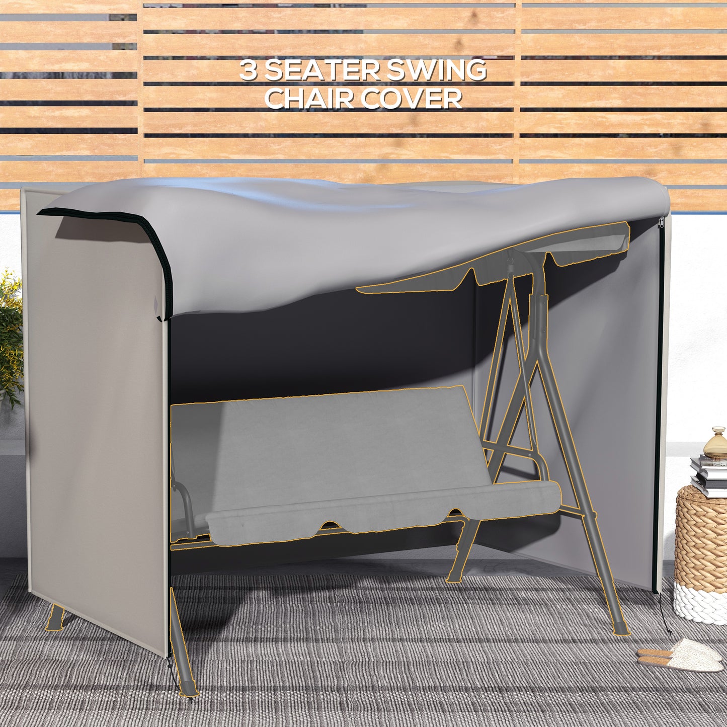 205 x 124cm Three-Seater Swing Chair Protective Cover
