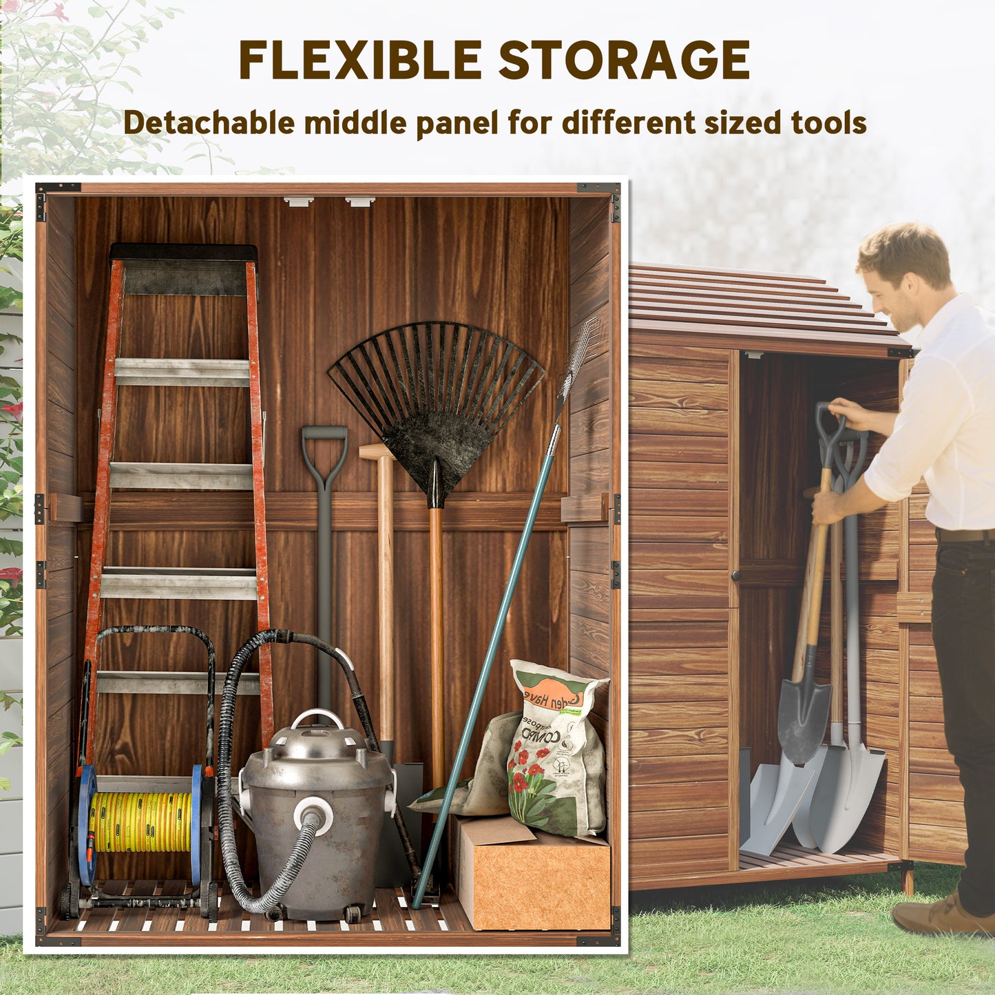 103.5 x 59 cm Wooden Garden Shed