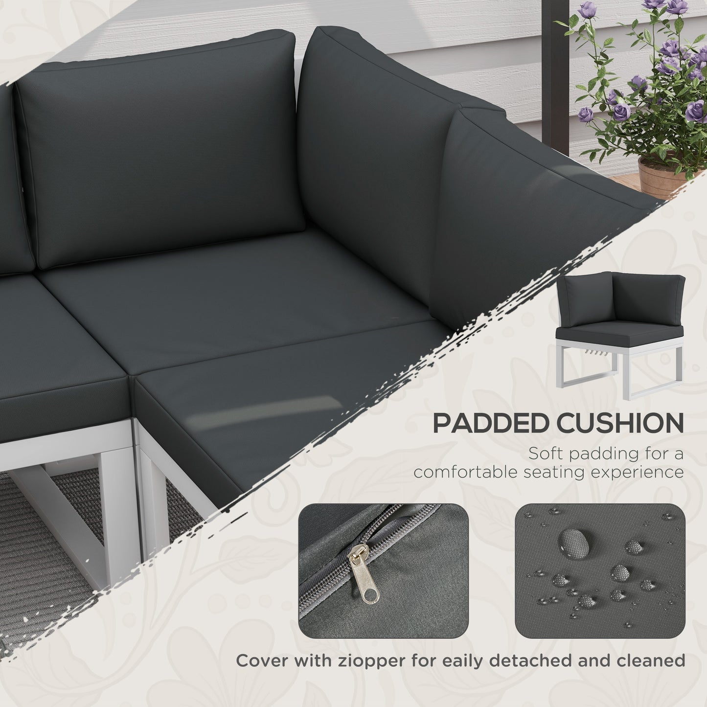 4 Pieces Garden Furniture Set