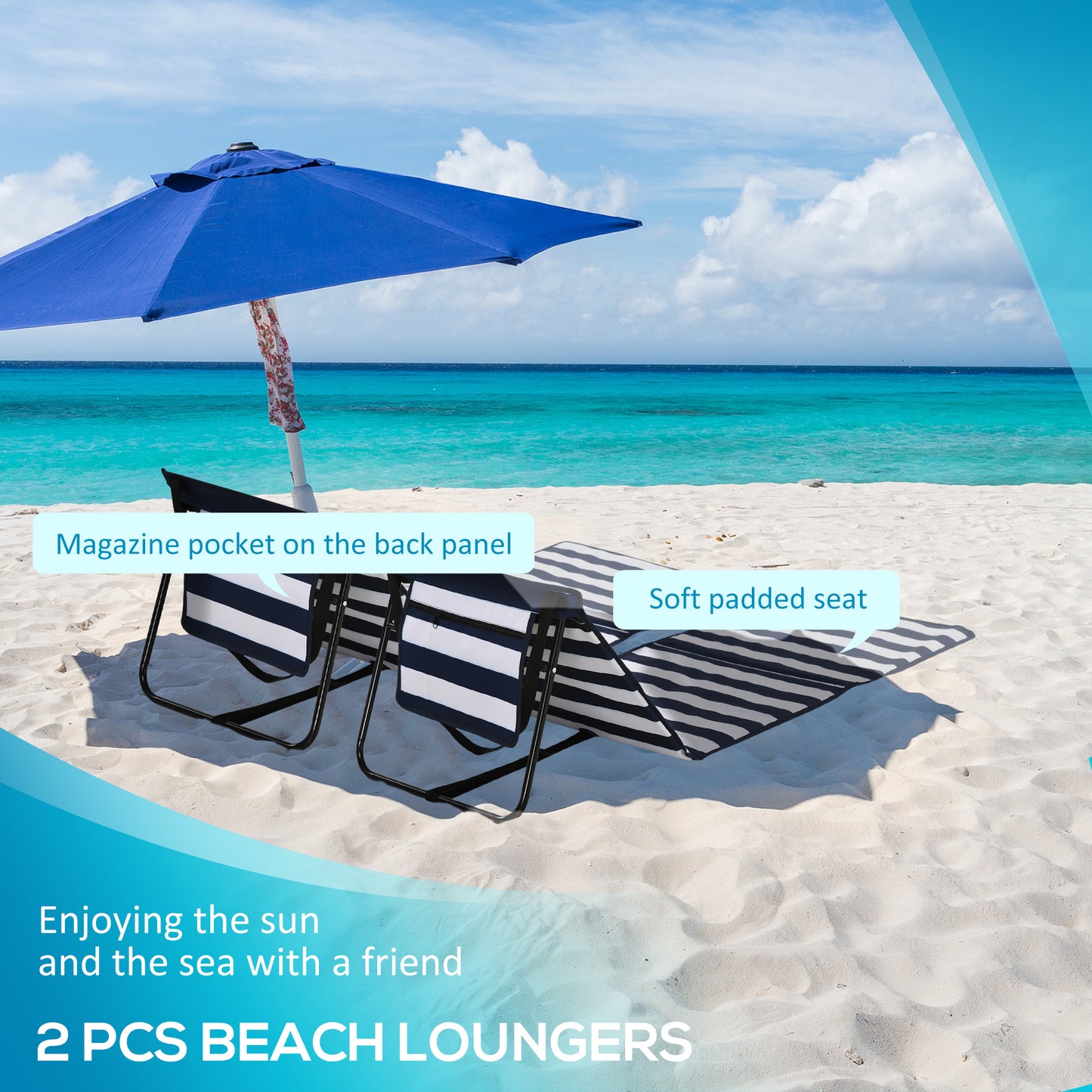 Set of 2 Foldable Garden Beach Chair Mat (1)