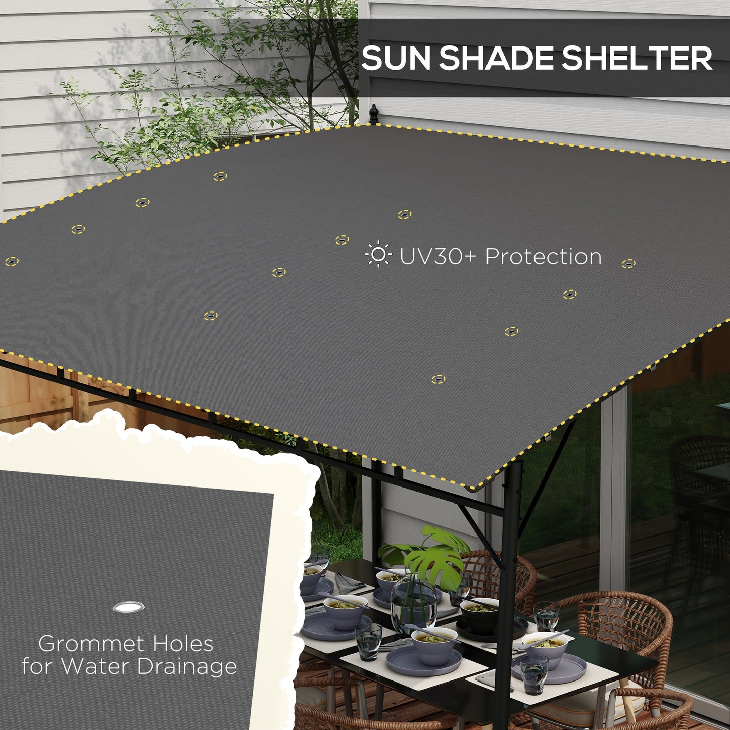 3 x 4m Metal Frame Pergola