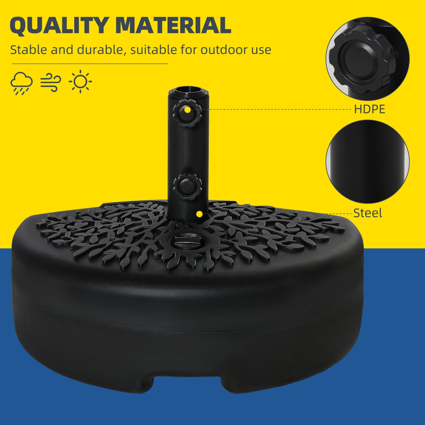 Water/Sand Fillable Half Parasol Umbrella Base