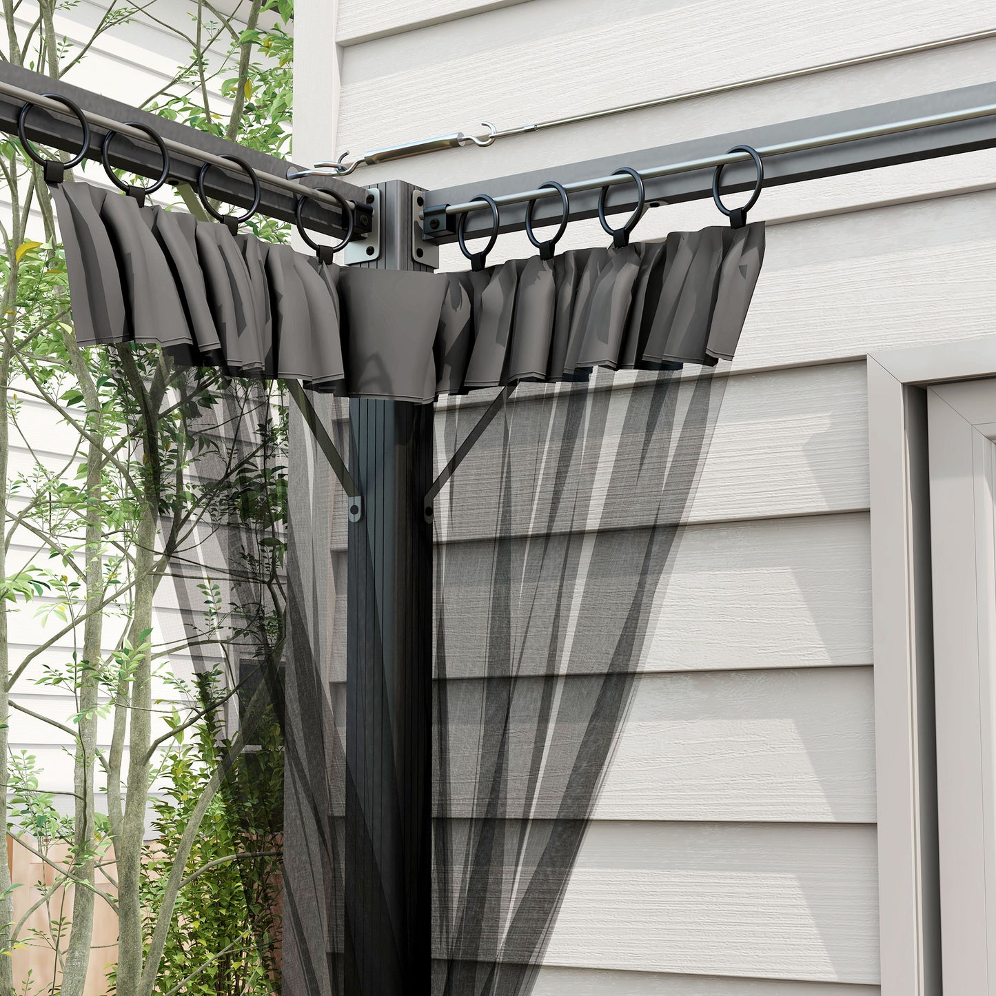 3 x 3m Aluminium Frame Pergola, with Retractable Roof