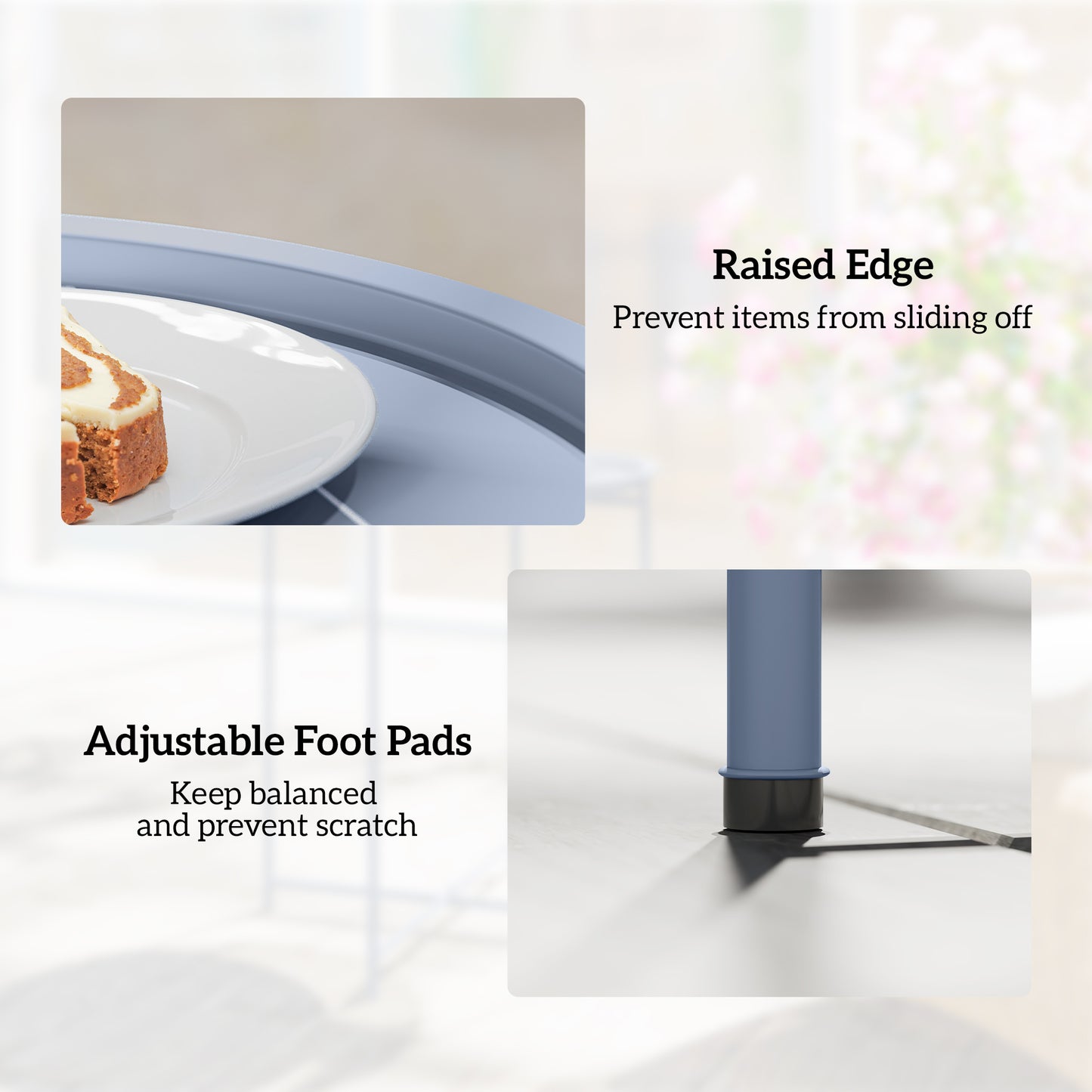 Steel Removable Tray Top Garden Table - Blue
