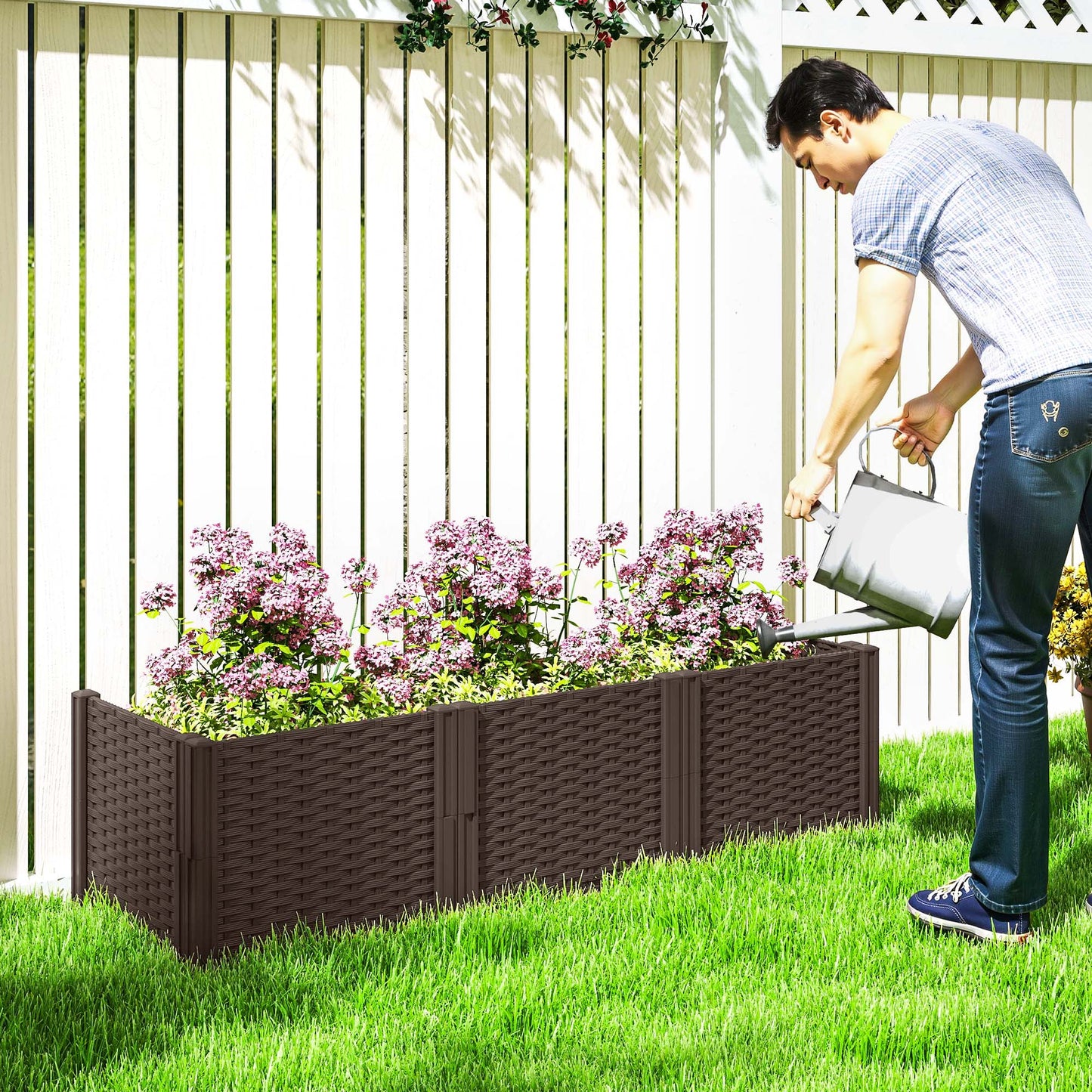 Plastic Raised Garden Bed, Modular Planter Box Kit