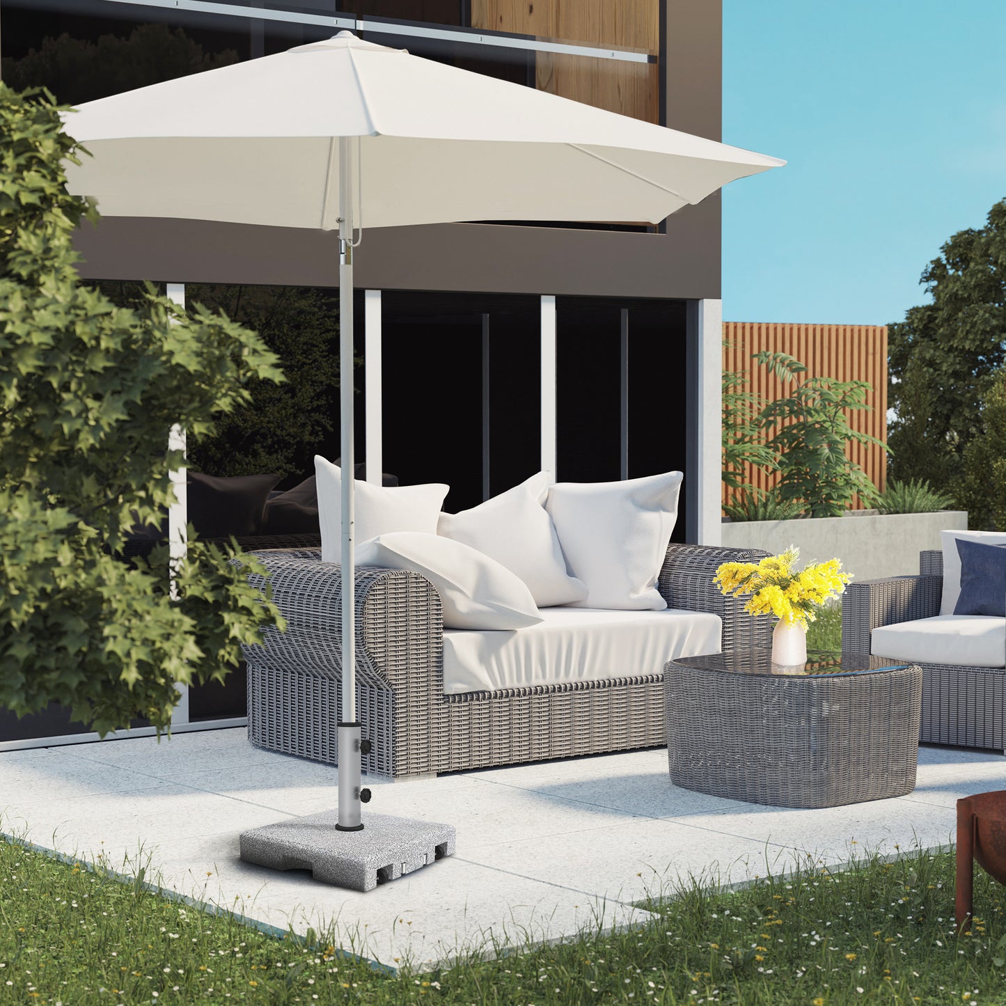 Granite Parasol Base, 28kg Heavy Duty Square Umbrella Stand
