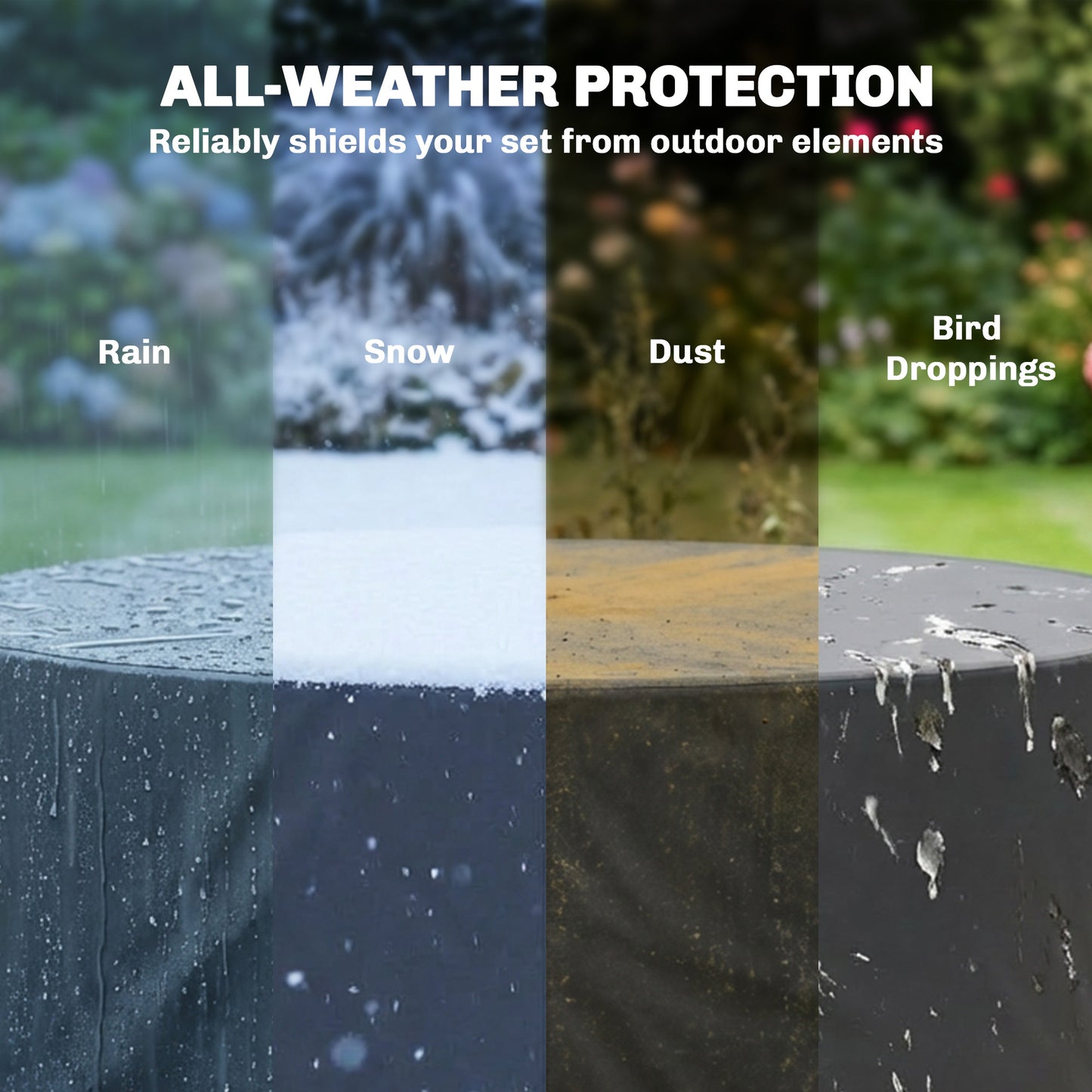Round Garden Furniture Cover, Waterproof Garden Table Cover