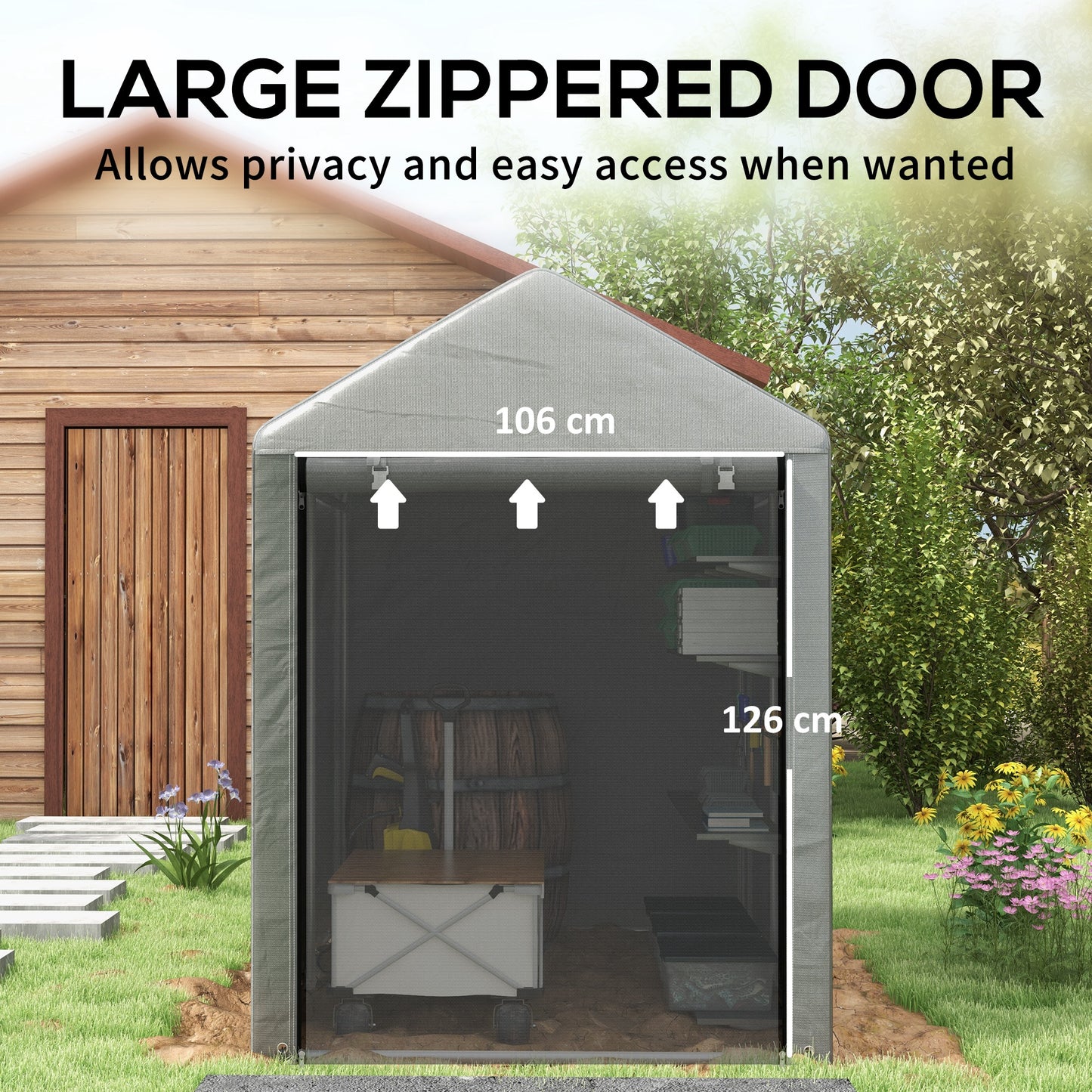 179 x 120cm Temporary Garden Shed, with Accessories
