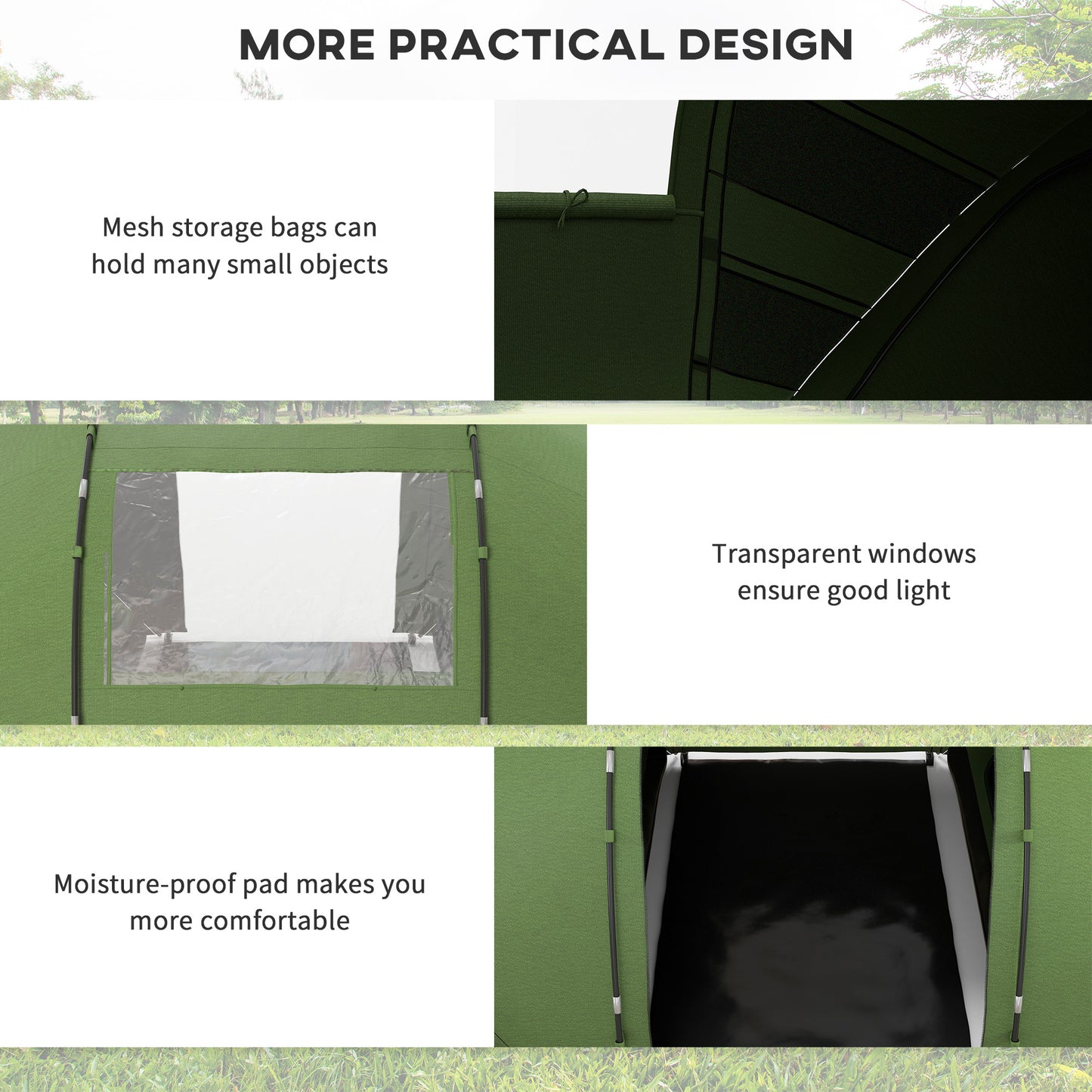 4-6 Man Camping Tent with Living Area and 2 Bedrooms