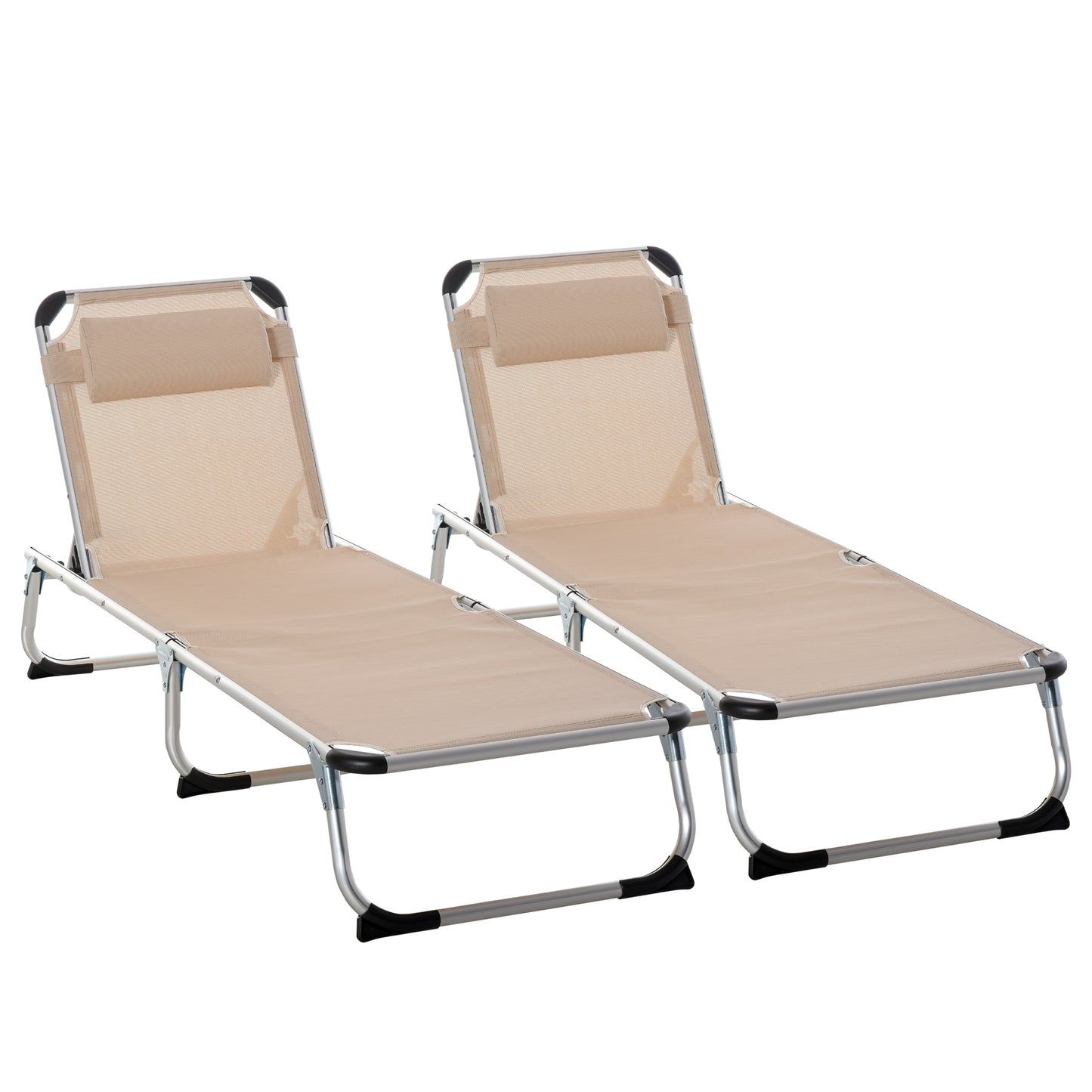 Foldable Outdoor Sun Loungers Set of 2