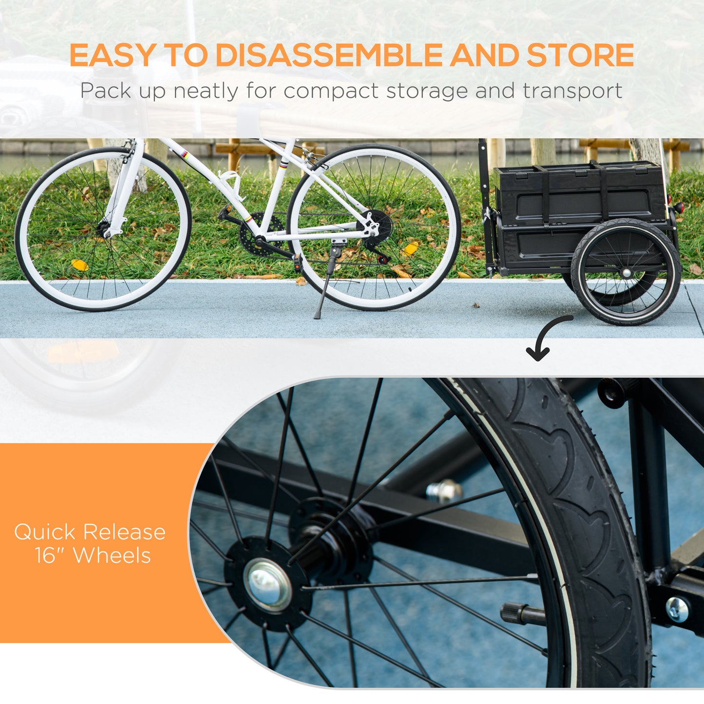 Steel Trailer for Bike, Bicycle Cargo Trailer