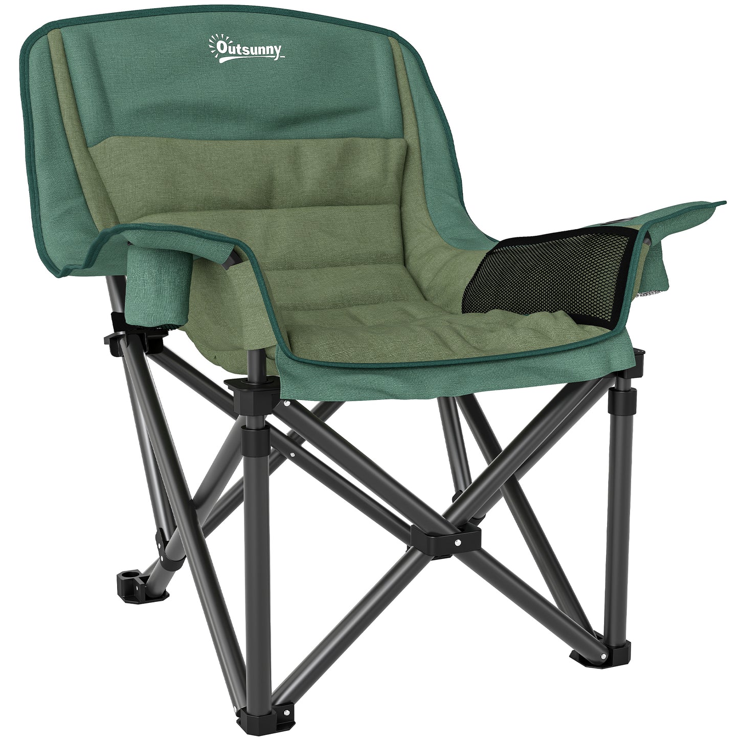 Portable Padded Camping Chair, with Bag - Olive