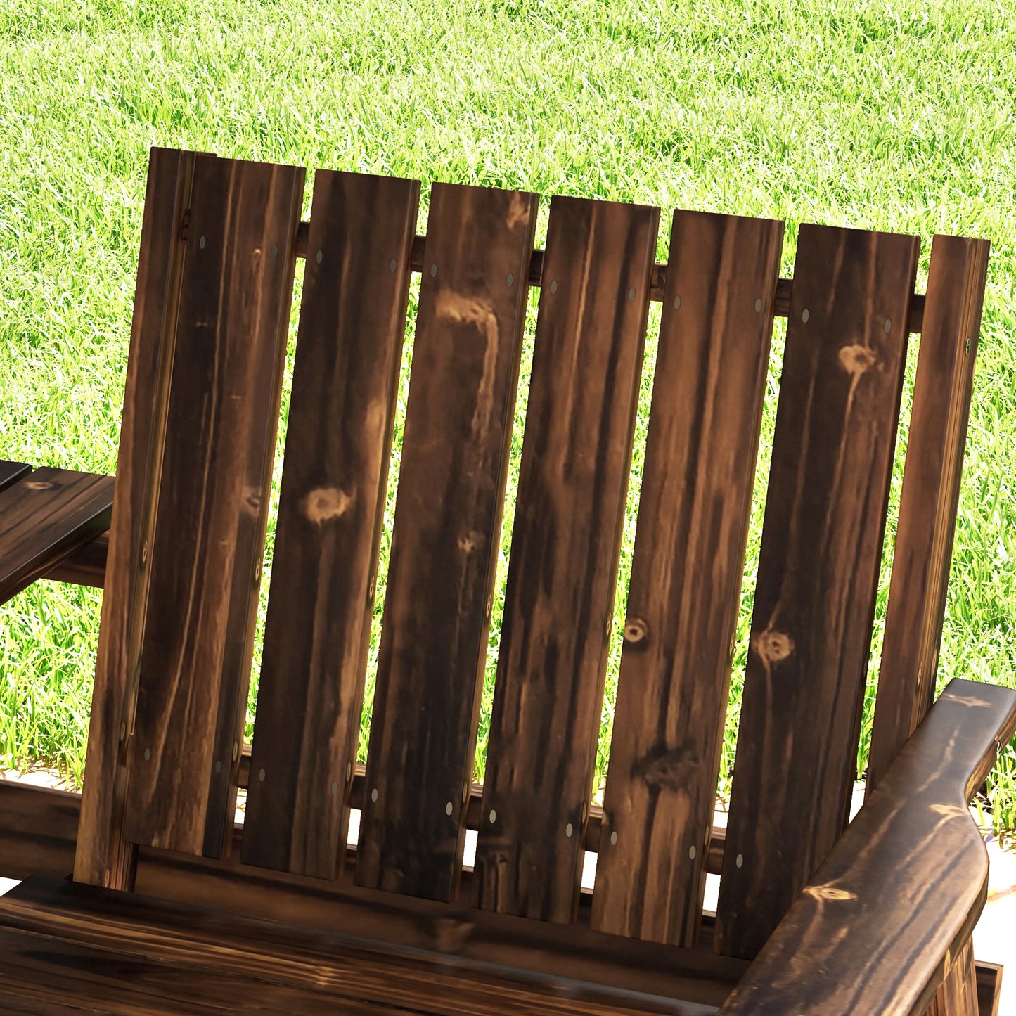 2-Seater Garden Loveseat with Table and Parasol Hole for Porch, Patio