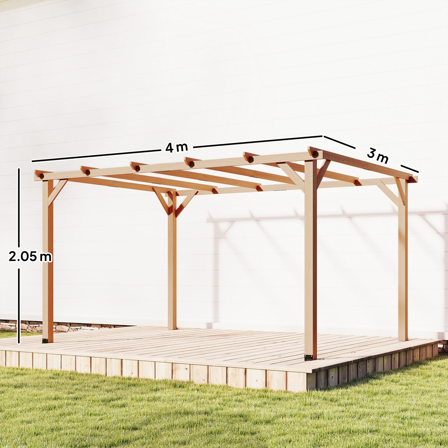 4 x 3 m Wooden Pergola Kit