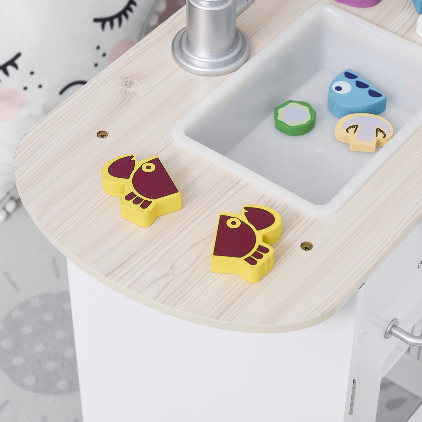 Kids Play Kitchen Wooden Toy Kitchen Cooking Set for Children
