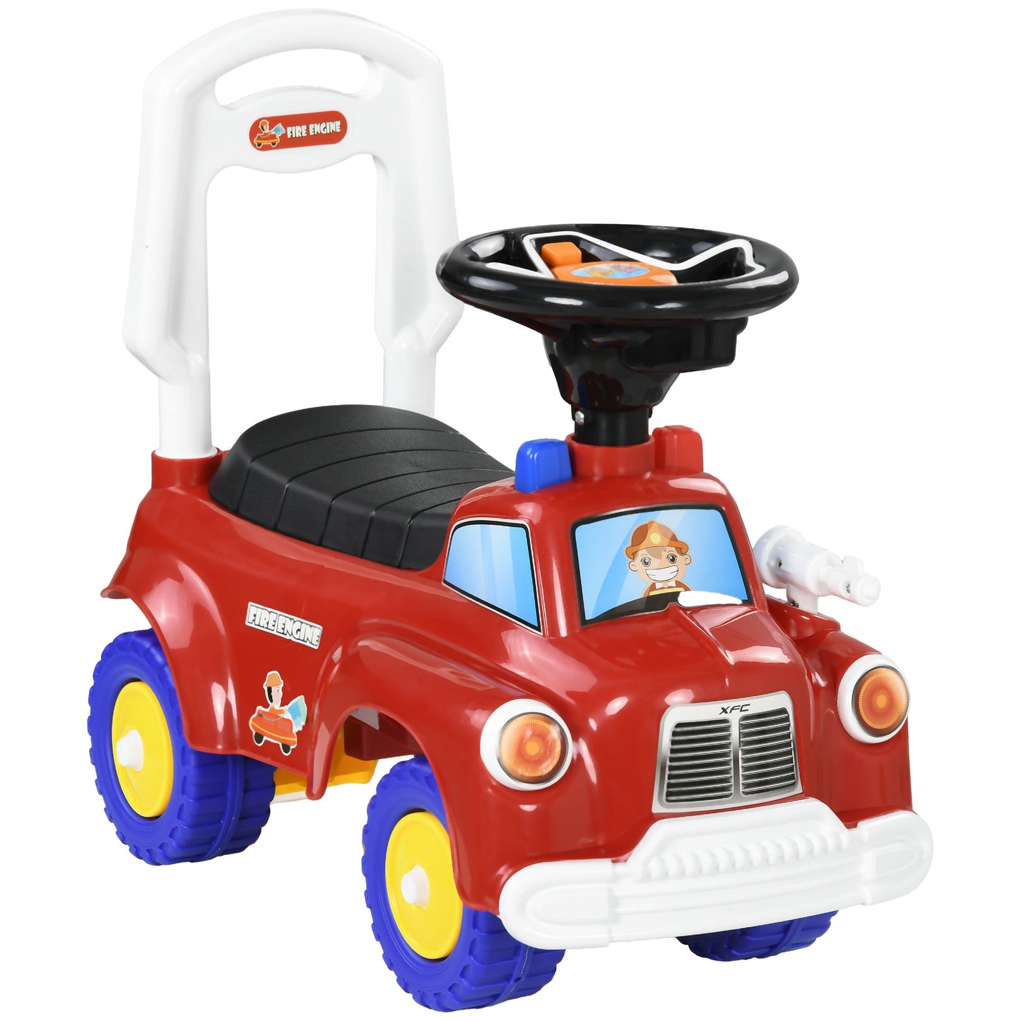 Ride On Fire Truck Foot to Floor Design with Under Seat Storage