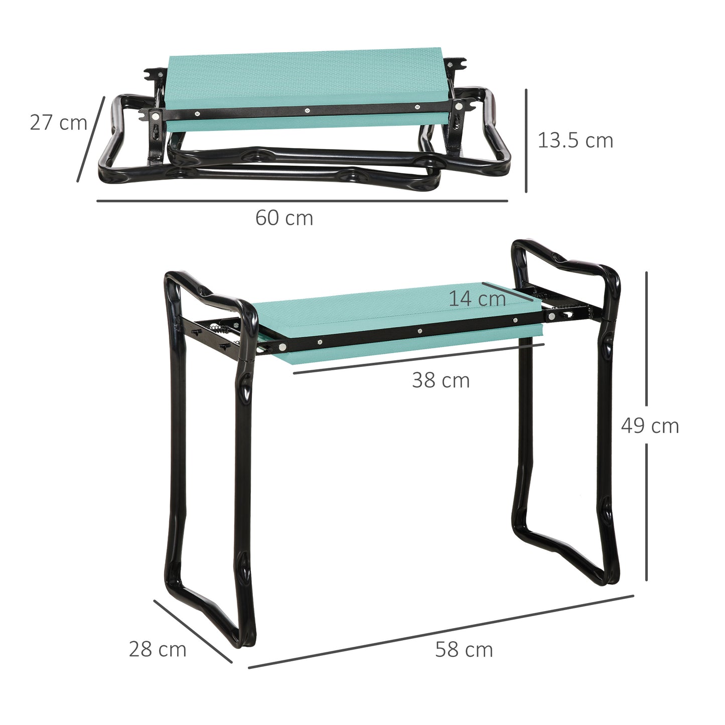 2 In 1 Garden Kneeler Seat Kneeling Pad Support Bench Foldable Knee