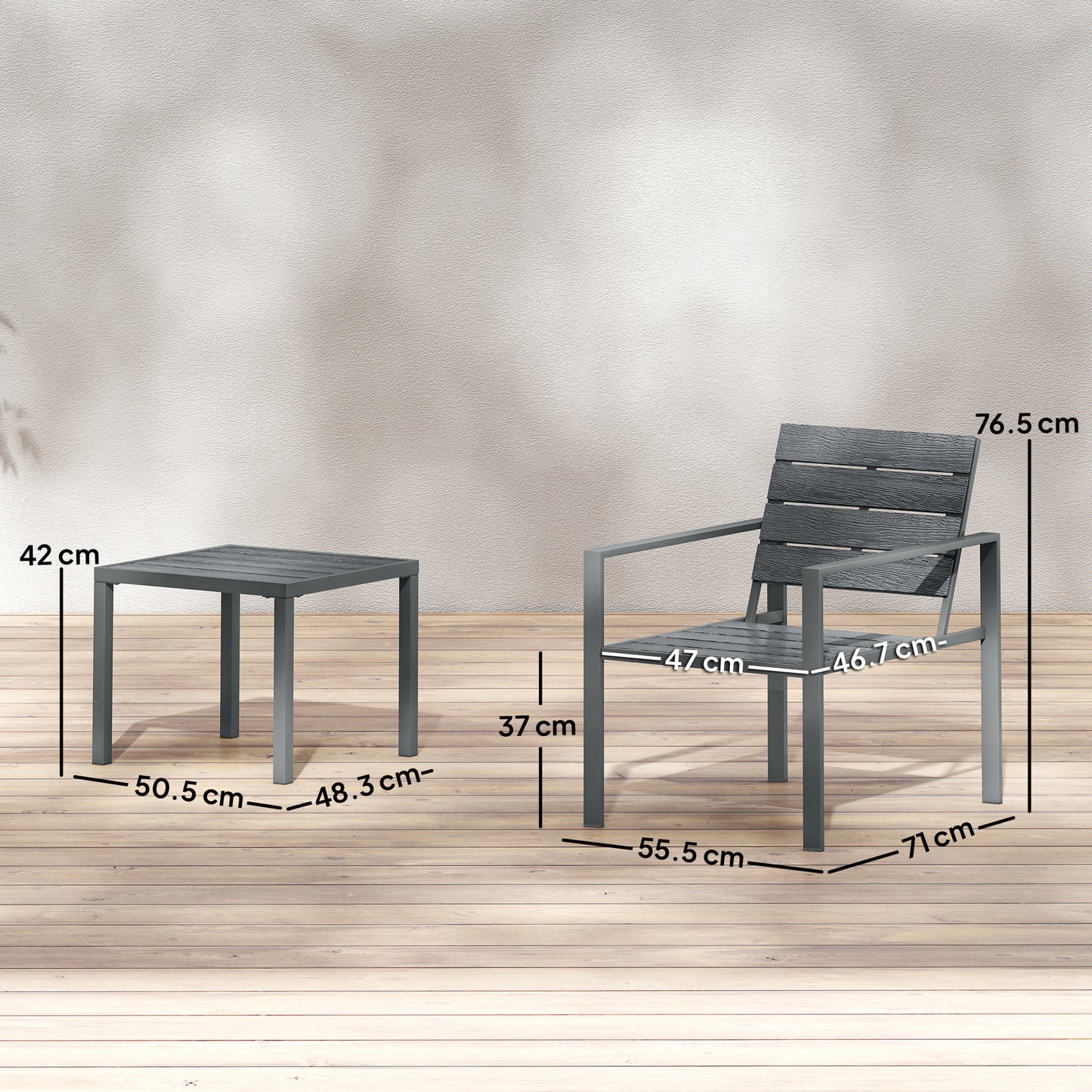 3 Pieces Garden Bistro Set for 2