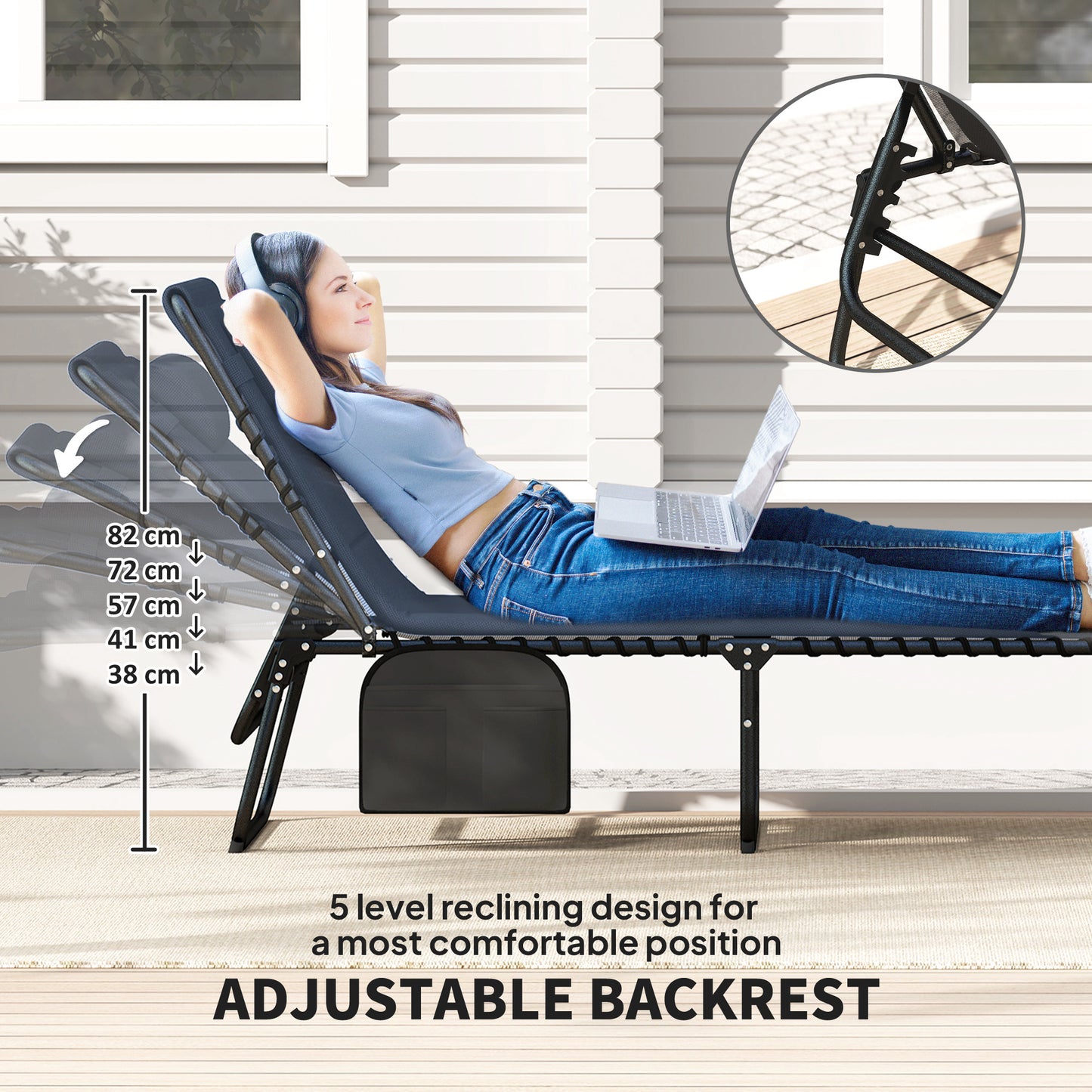 Set of Two Reclining Sun Loungers (7)