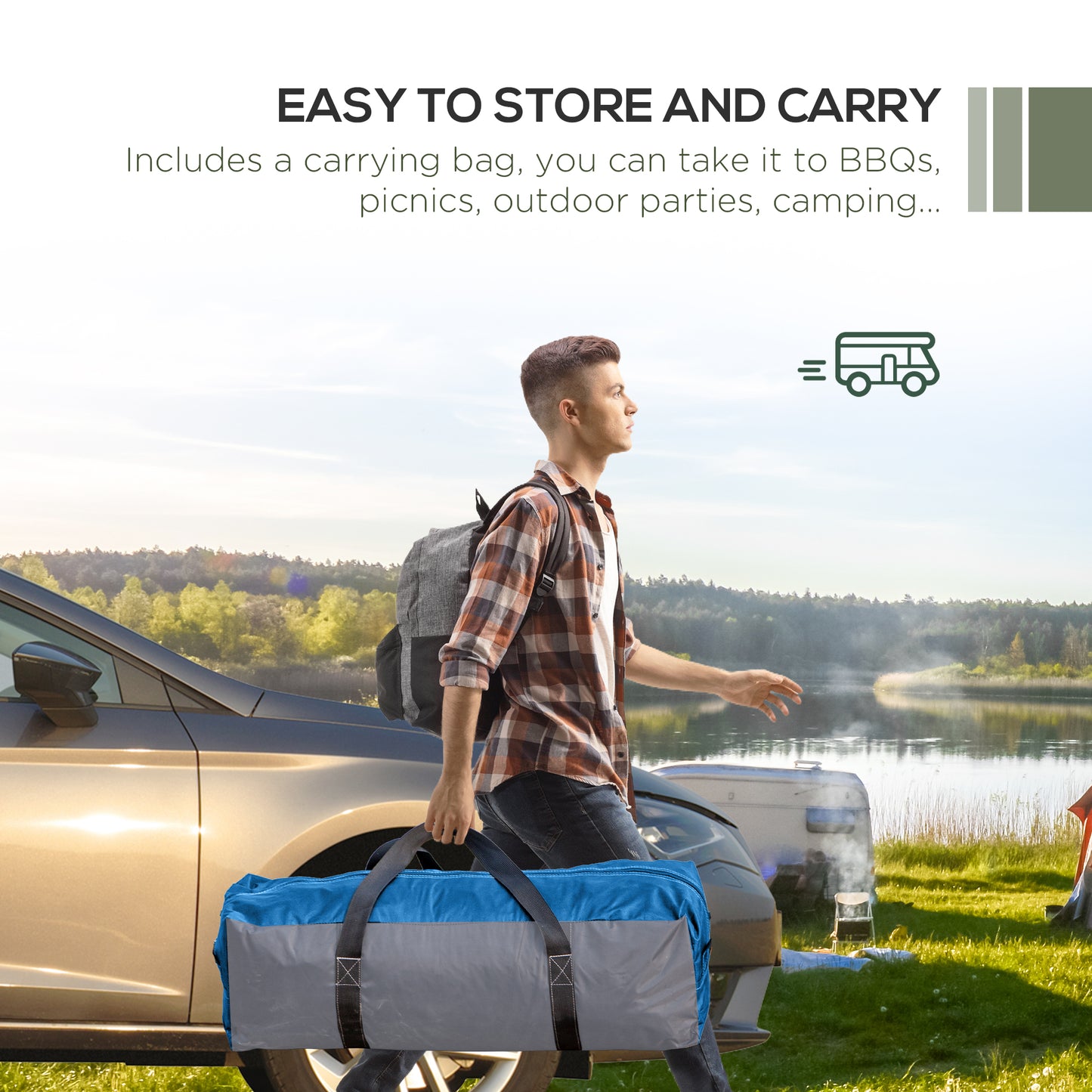 3.5 x 3.5M Camping Gazebo, Outdoor Event Shelter Dome Tent Garden (1)