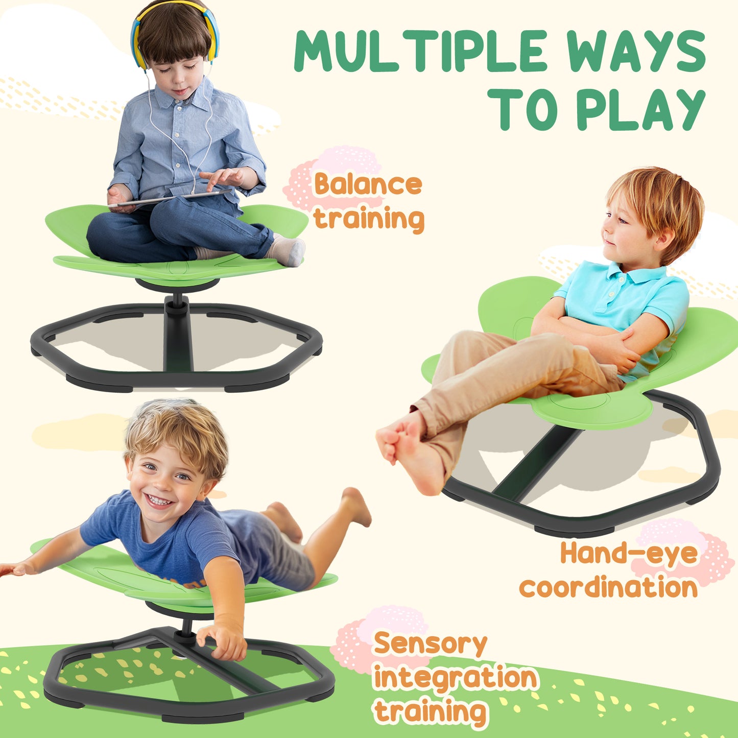 Butterfly-Shaped Kids Swivel Chair