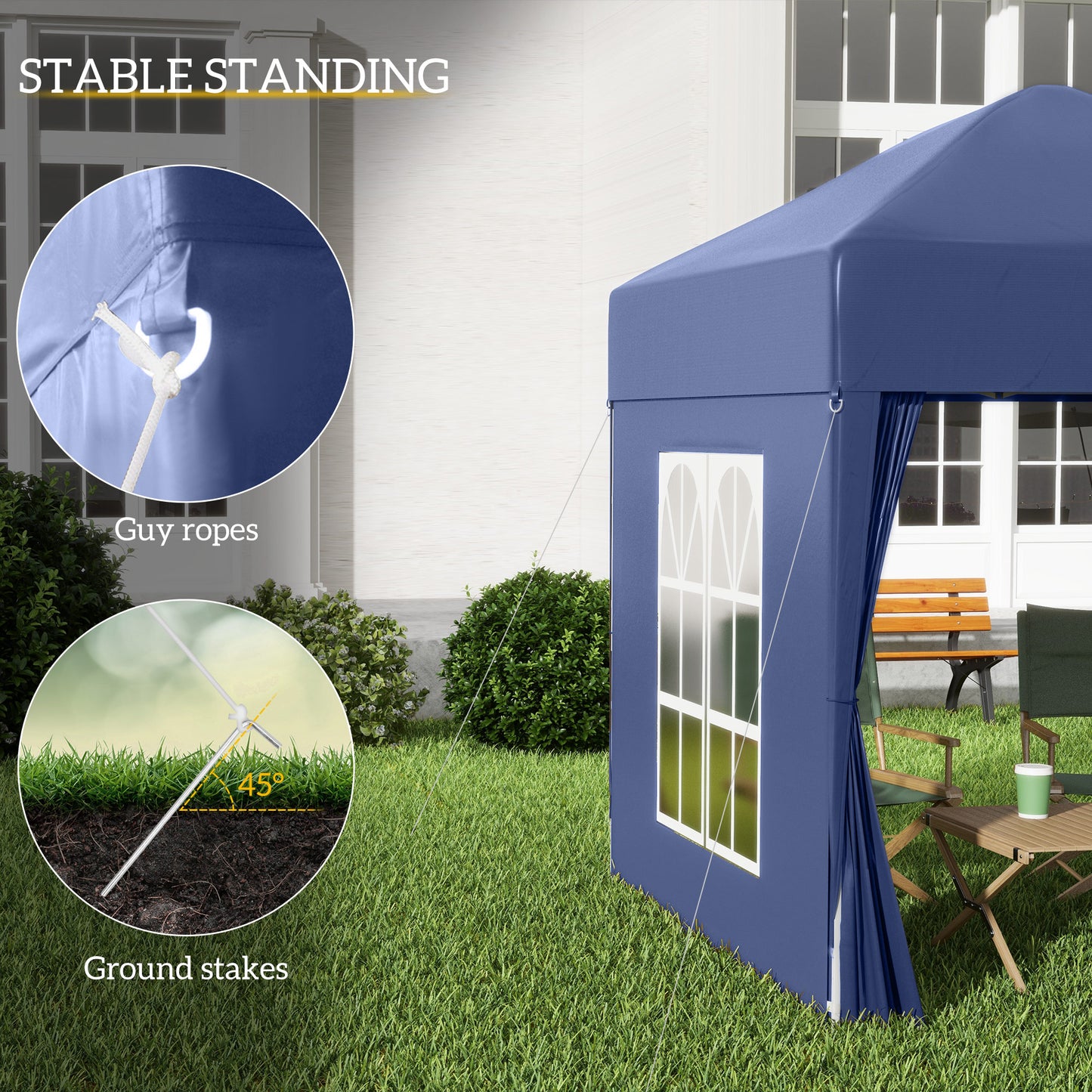 2 x 2 m Garden Pop Up Gazebo, Wedding Party Tent Marquee