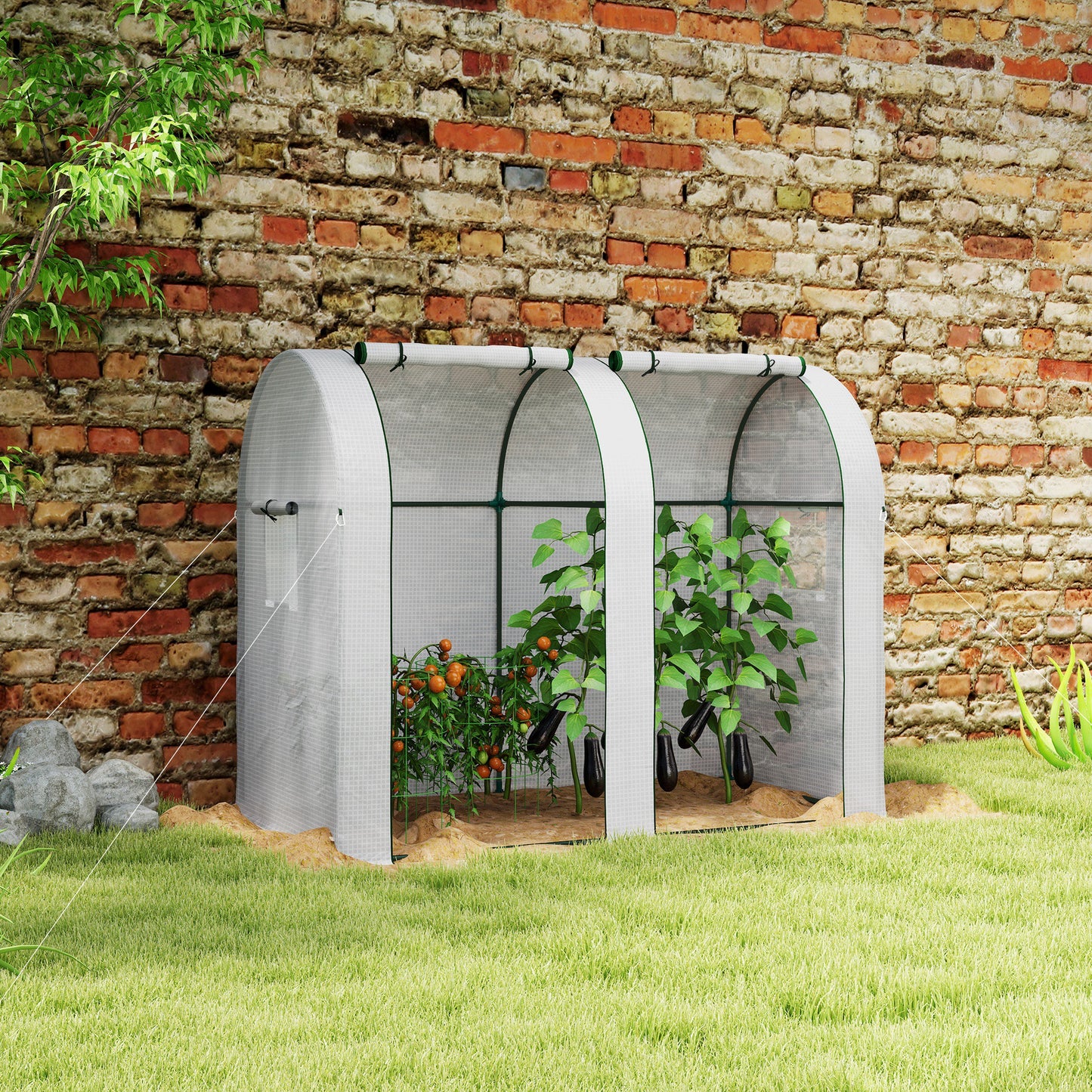 94 x 185cm Mini Two-Room Greenhouse