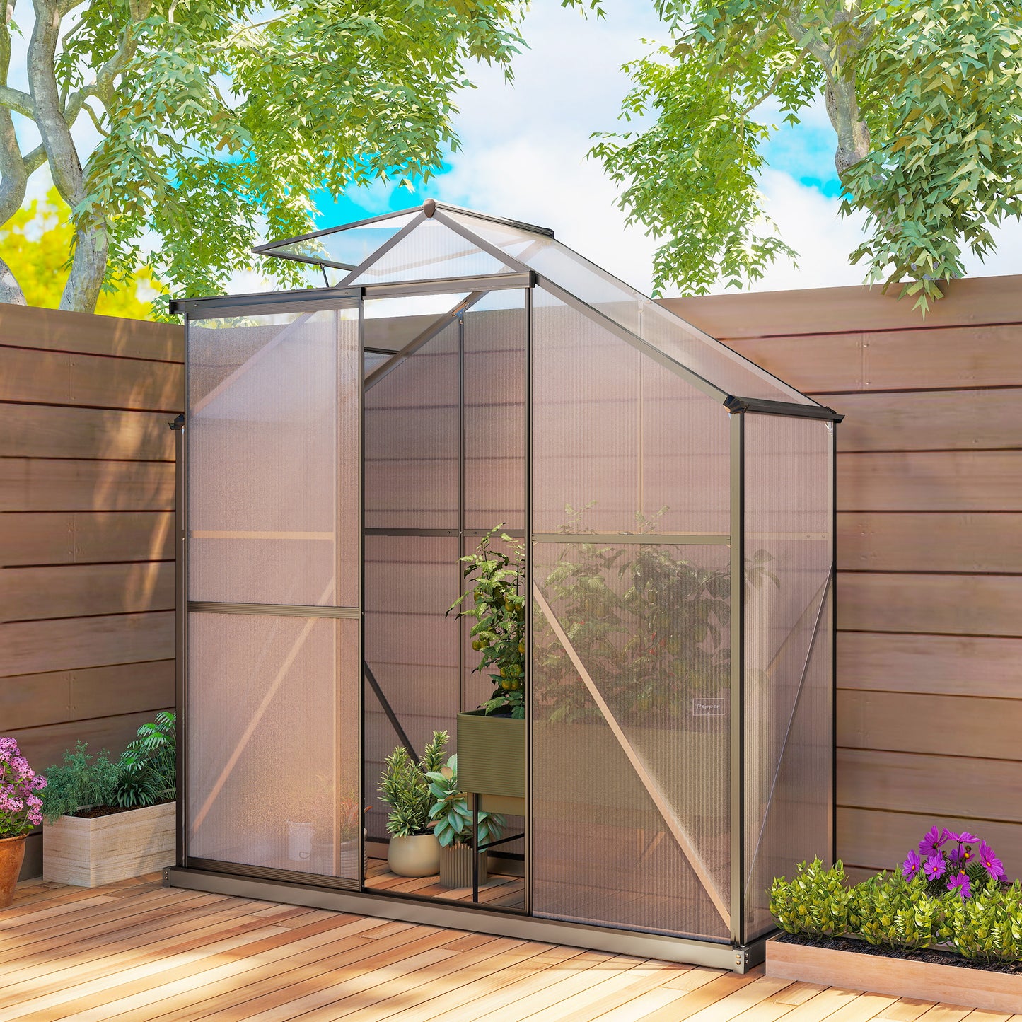 6 x 2.5ft Polycarbonate Greenhouse Walk-In Green House