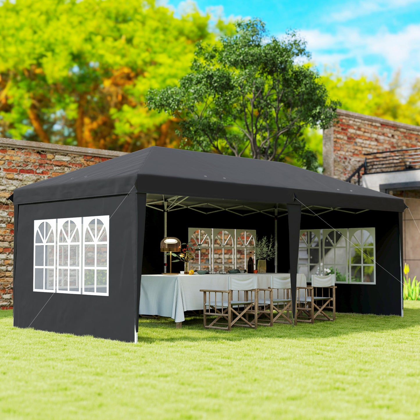 3 x 6m Pop-Up Gazebo, with Removable Walls