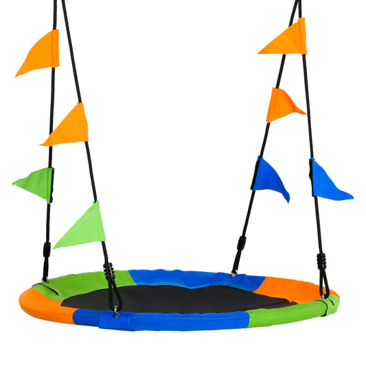 Kid Nest Swing Seat Saucer Tree Swing 40 Inch/100cm Adjustable Rope