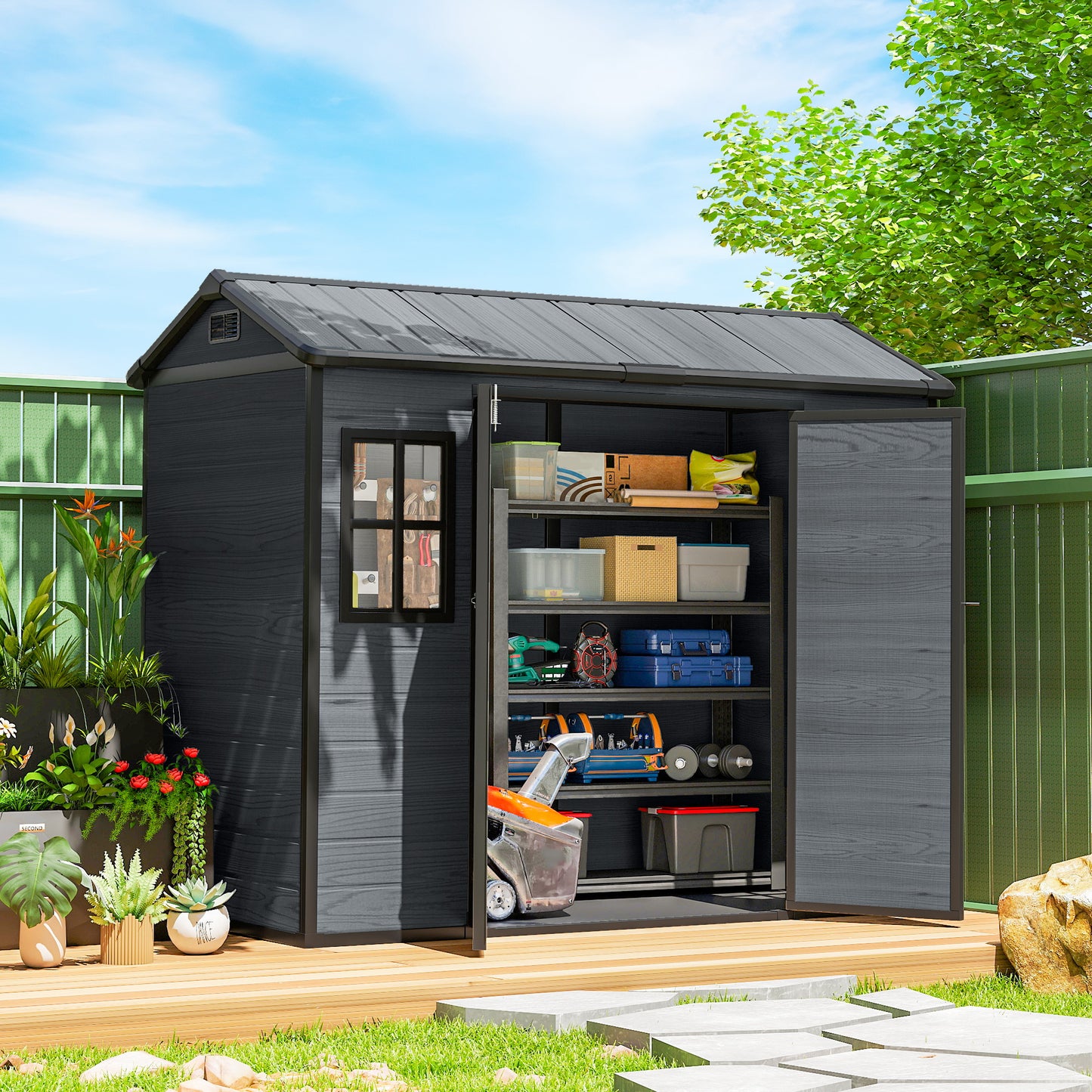 8 x 4 ft Resin Garden Shed