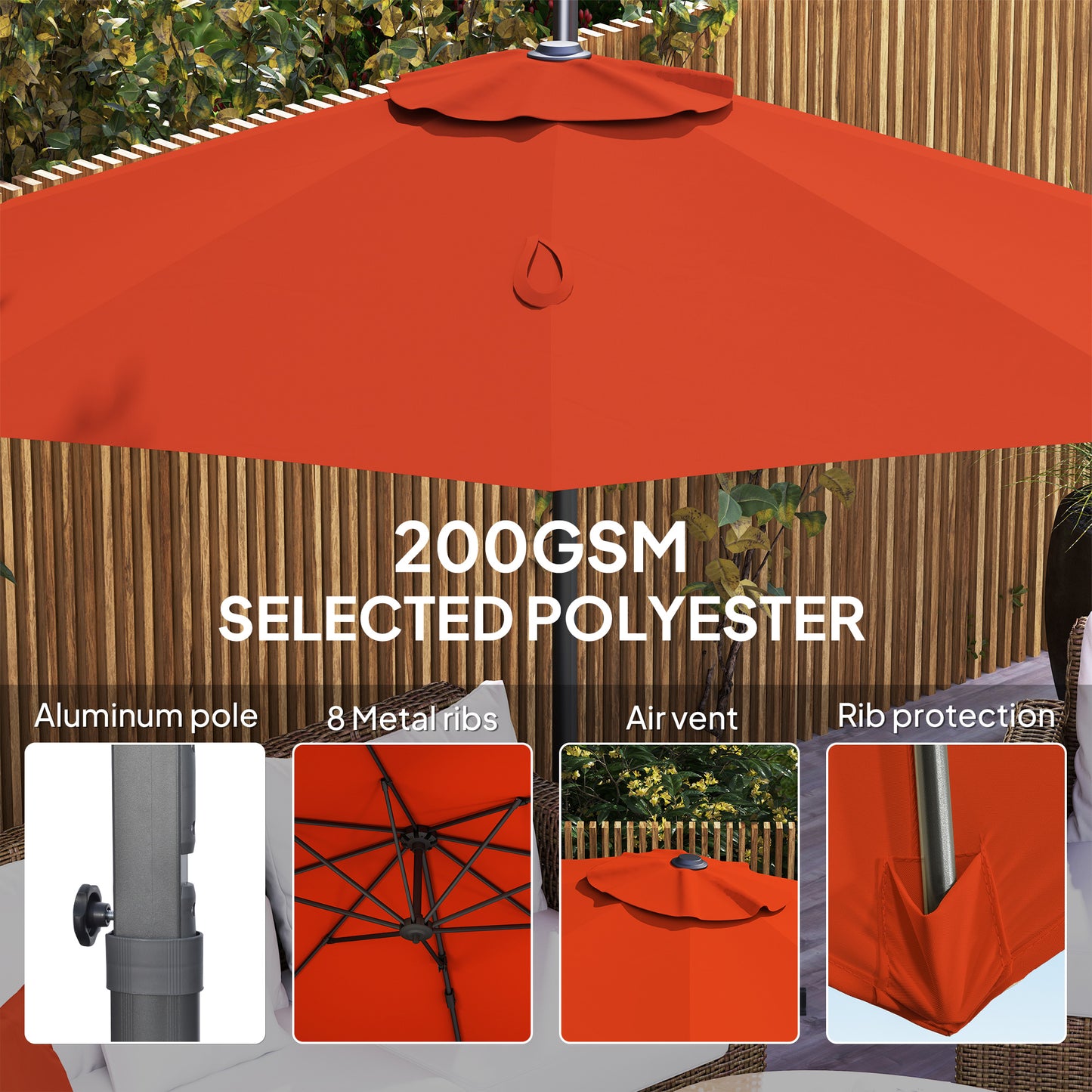 Five-Position Overhanging Parasol