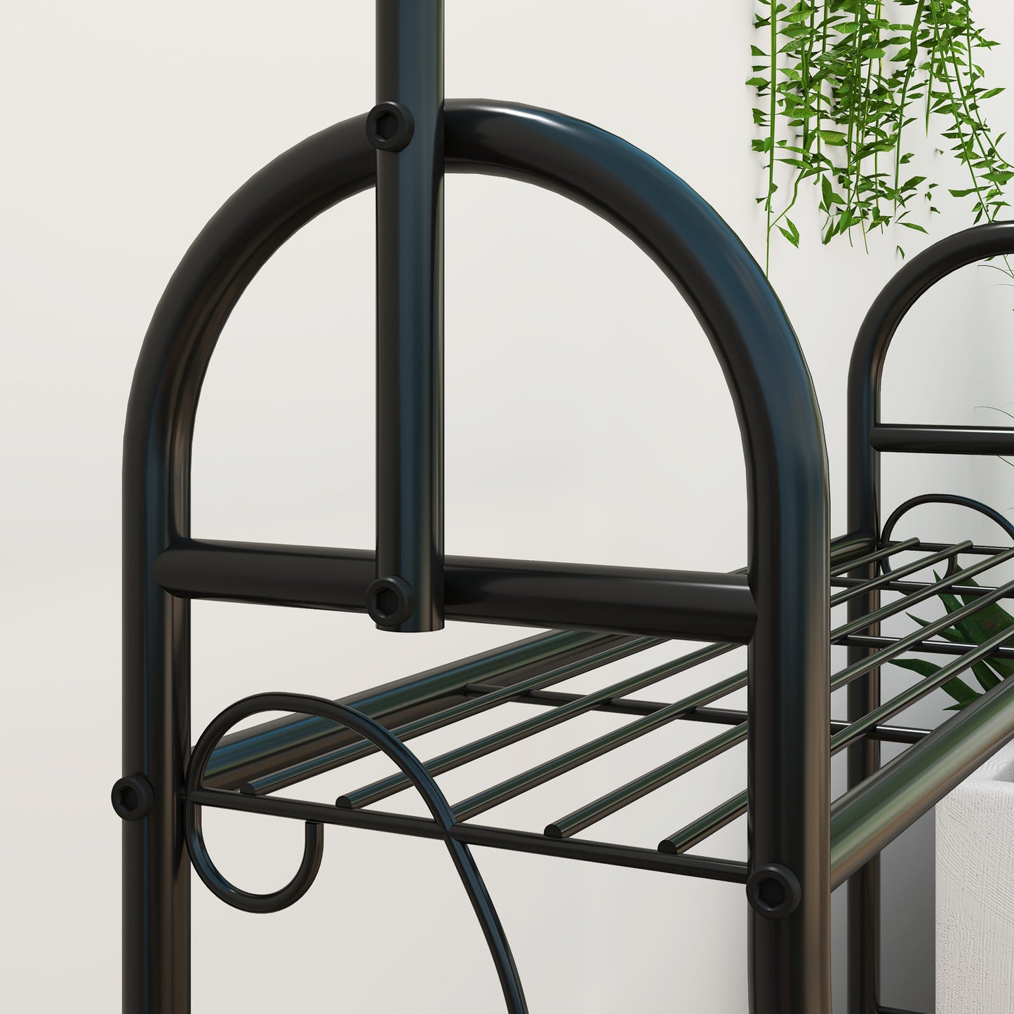 3 Tier Plant Stand with Hanging Rod and Hooks